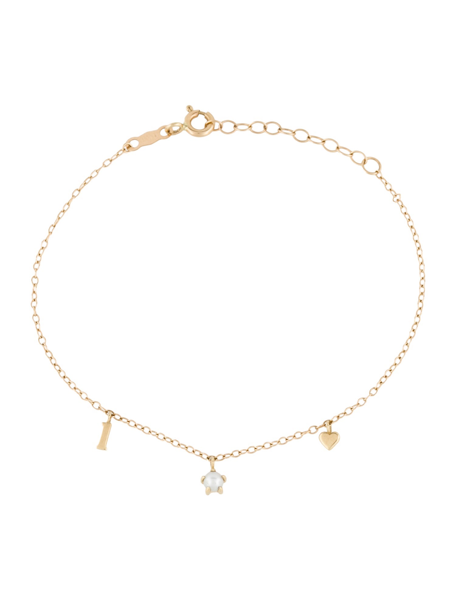 Louis Vuitton LV Floragram Faux Pearl Charm Bracelet - White