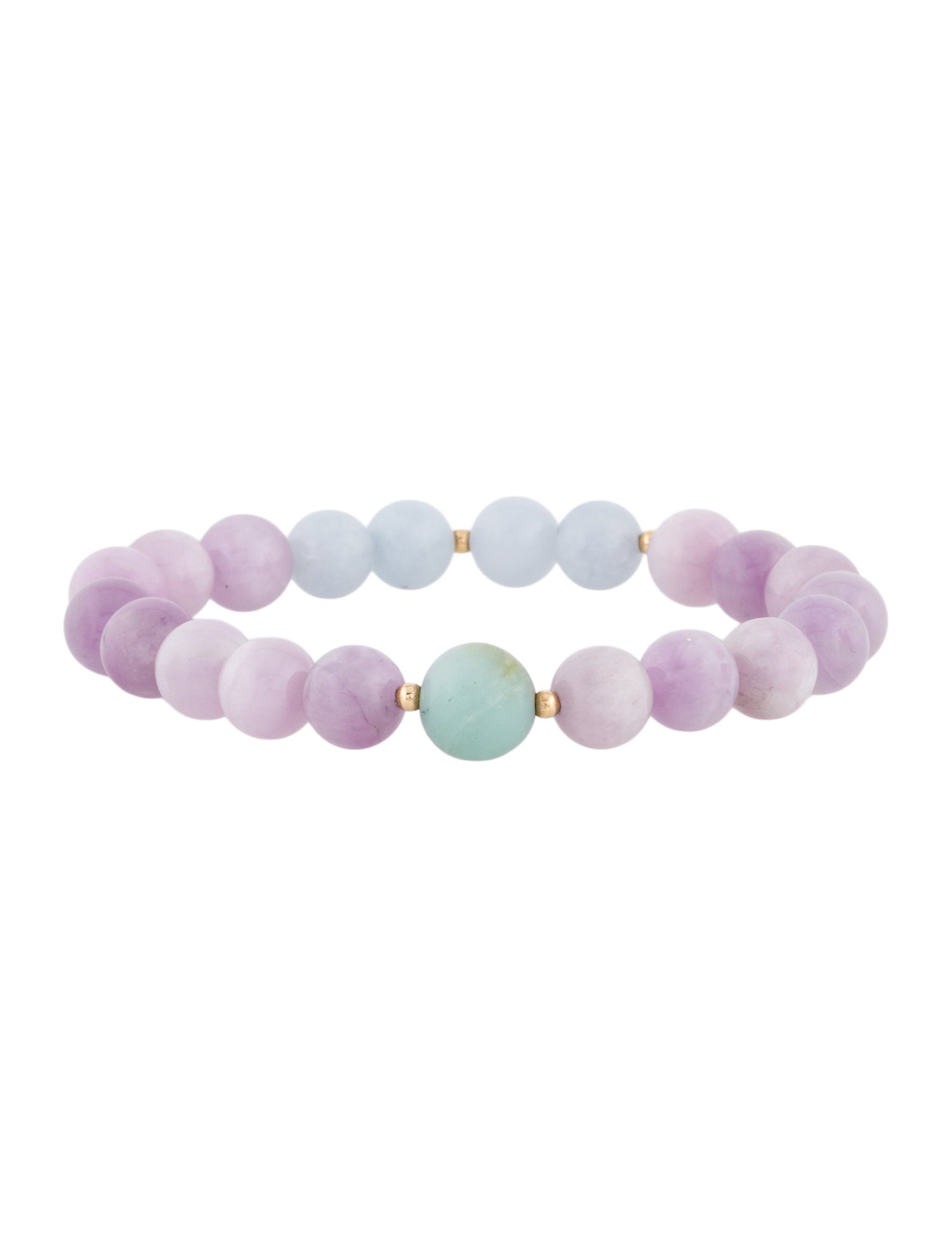 Bracelet 18K Kunzite, Chalcedony & Quartzite Bead