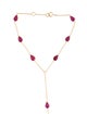 Jewelmak 14K 4.23ctw Ruby Station Hand Chain