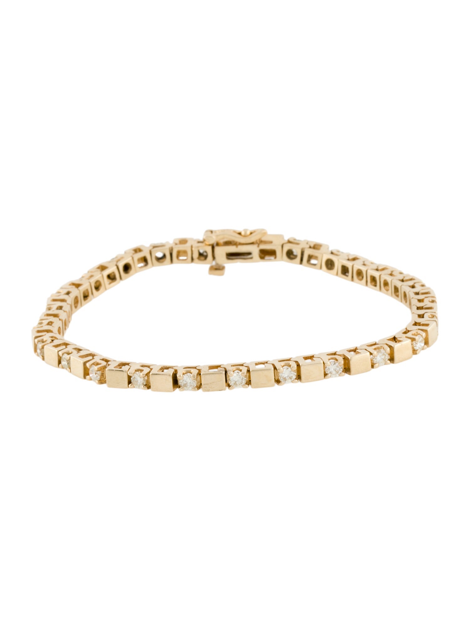 Bracelet 14K 1.92ctw Diamond Square Link Bracelet
