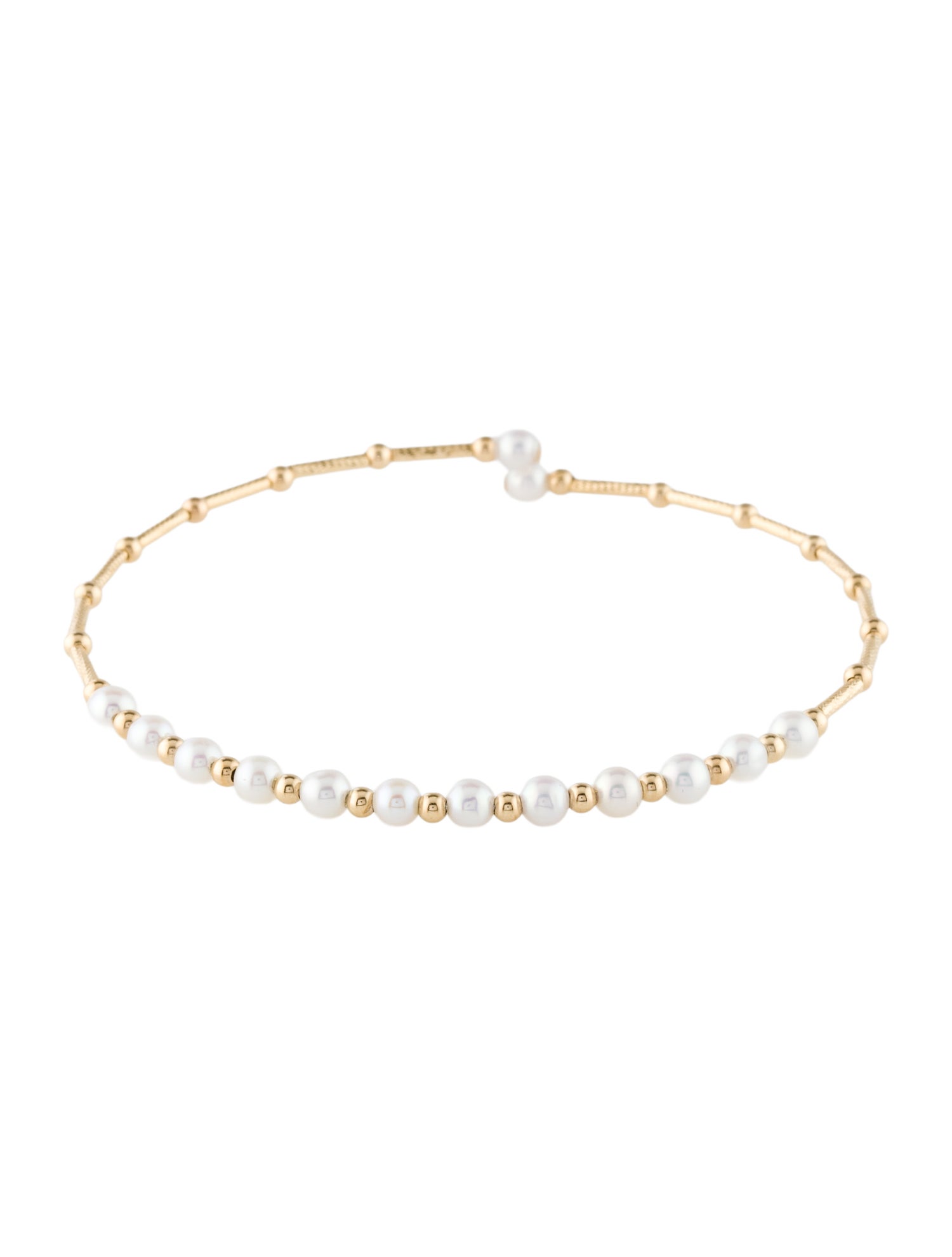 Bracelet 18K Pearl Flexible Cuff