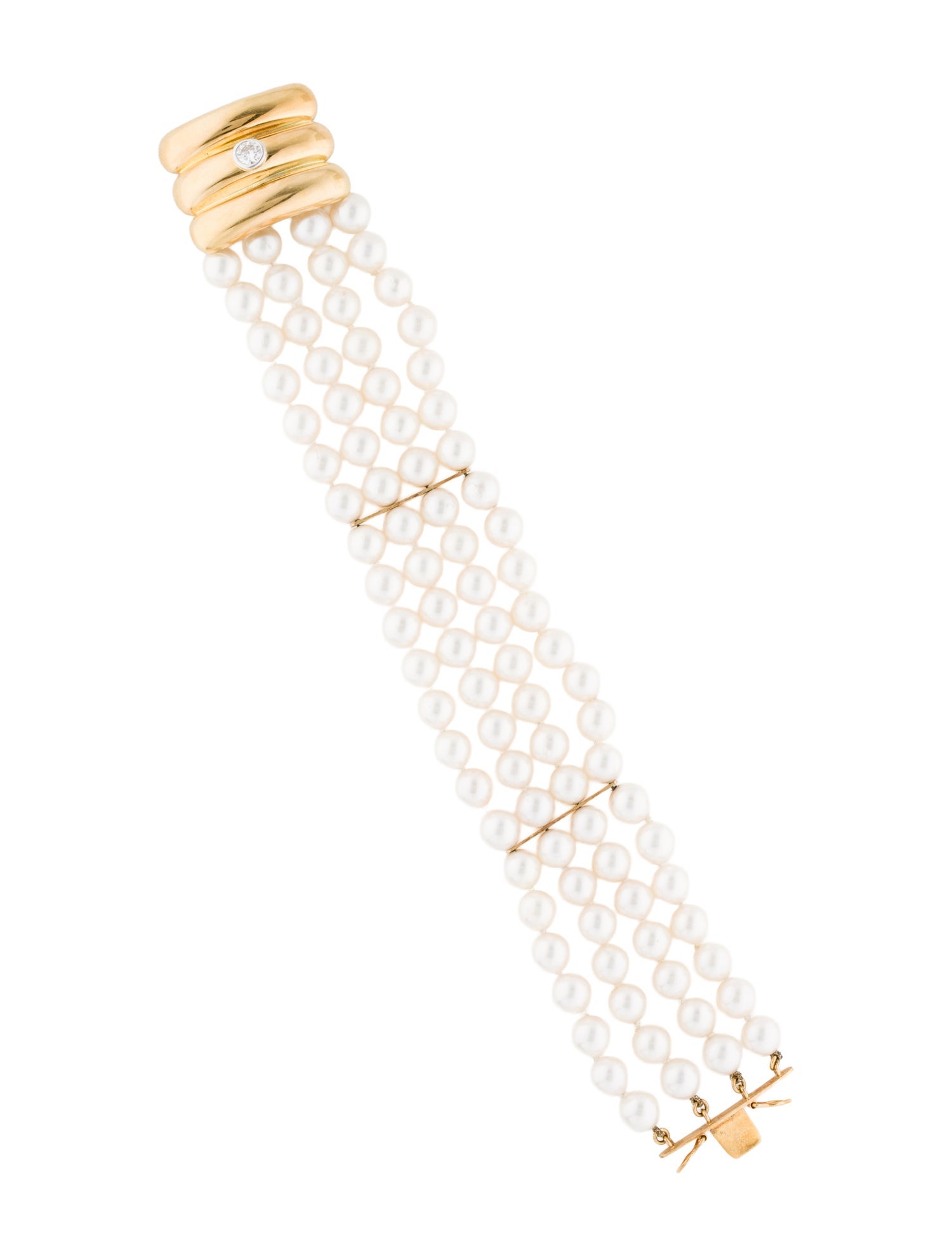 Bracelet 18K Pearl & Diamond Multistrand