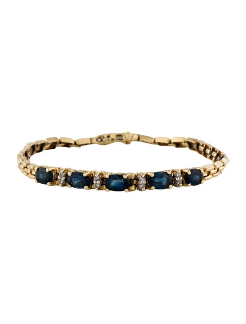Bracelet 14K 3.03ct. Sapphire & Diamond Station Link Bracelet
