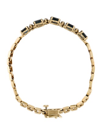 Bracelet 14K 3.03ct. Sapphire & Diamond Station Link Bracelet