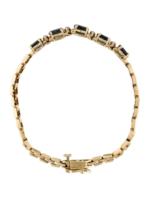 Bracelet 14K 3.03ct. Sapphire & Diamond Station Link Bracelet