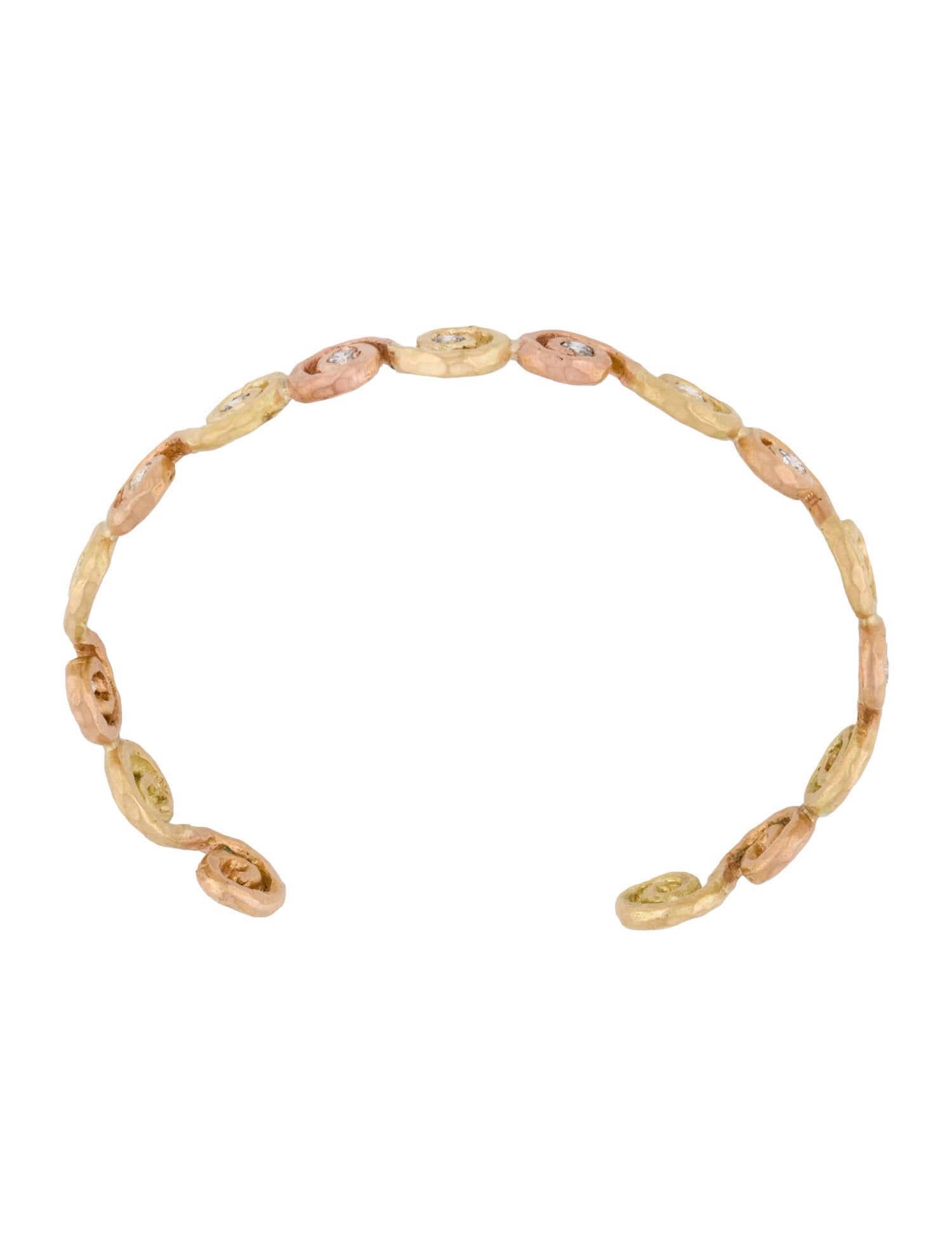 Bracelet 18K 1.02ctw Diamond Swirl Cuff Bracelet