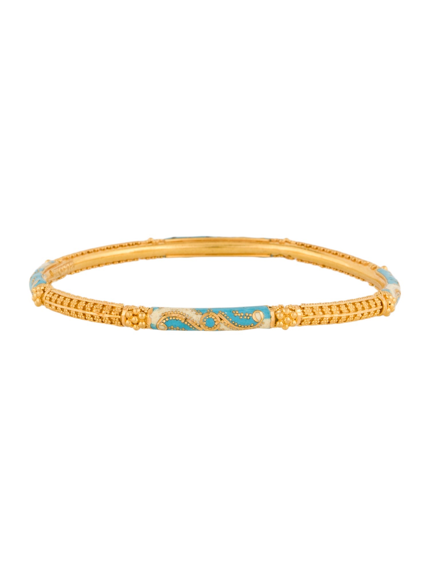 Bracelet 21K Enamel Granulated Bangle Bracelet
