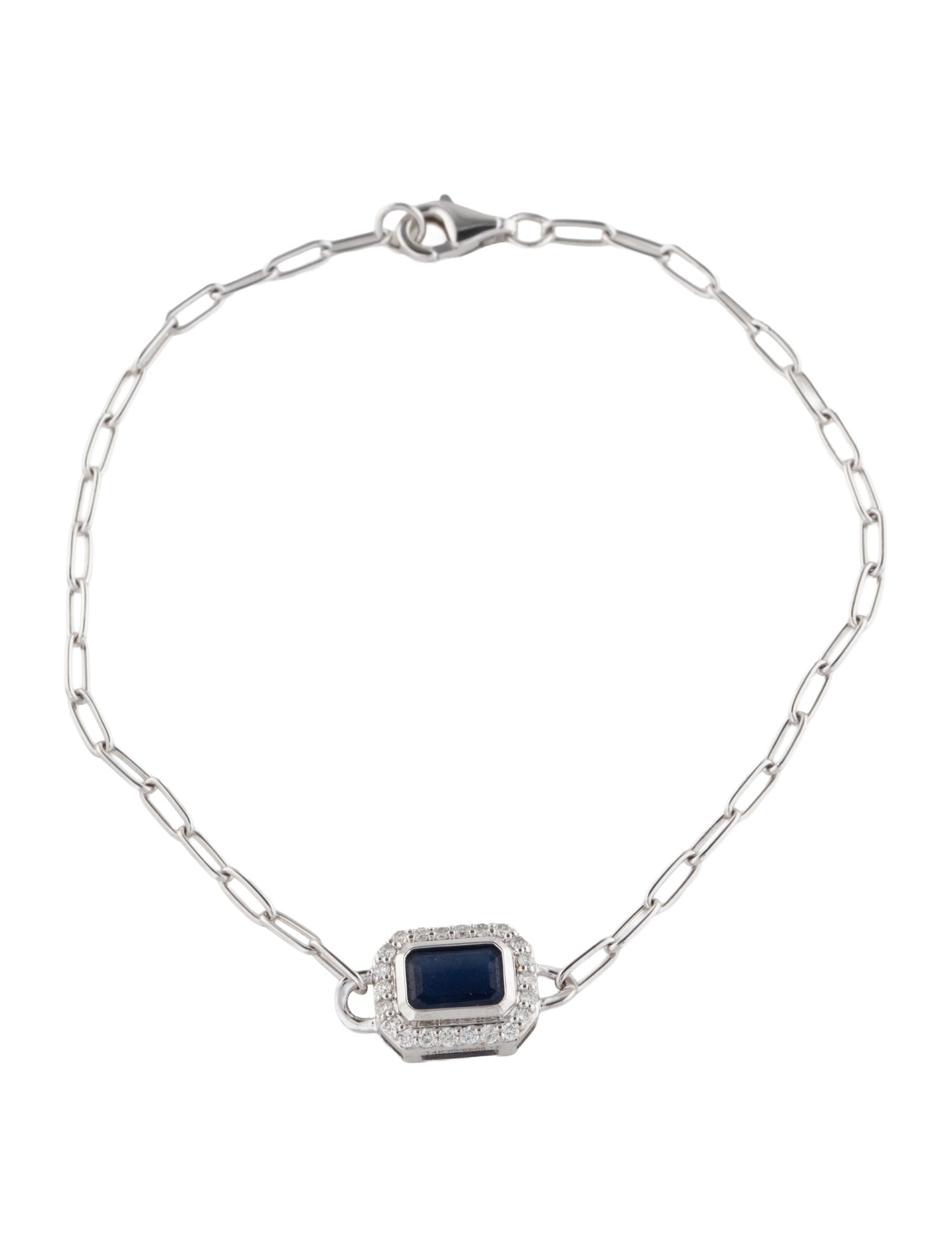 Bracelet 14K Sapphire & Diamond Link Bracelet