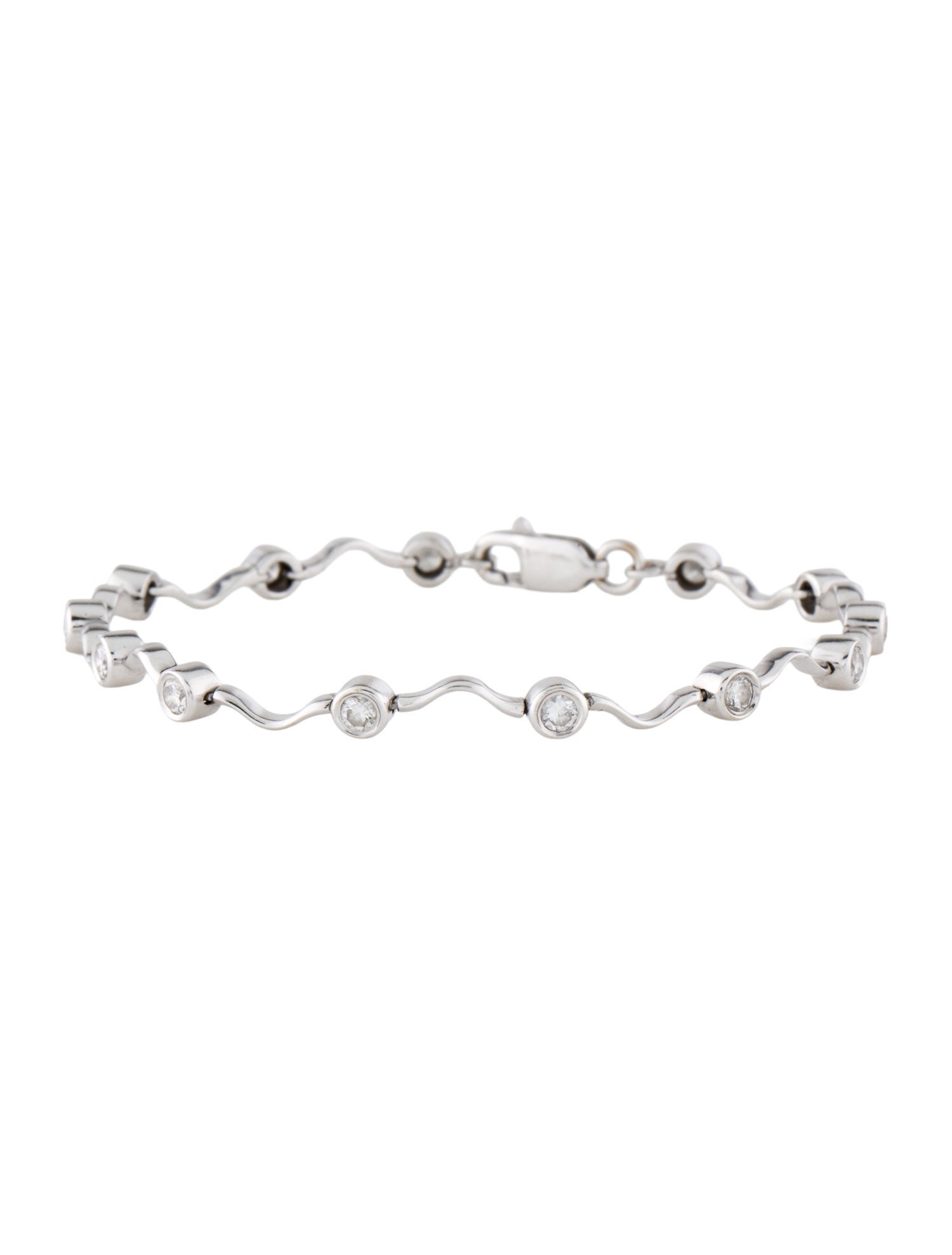 Bracelet 18K Diamond Station Link Bracelet