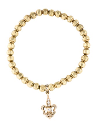 Bracelet 18K Diamond Fleur de Lis Charm Bracelet