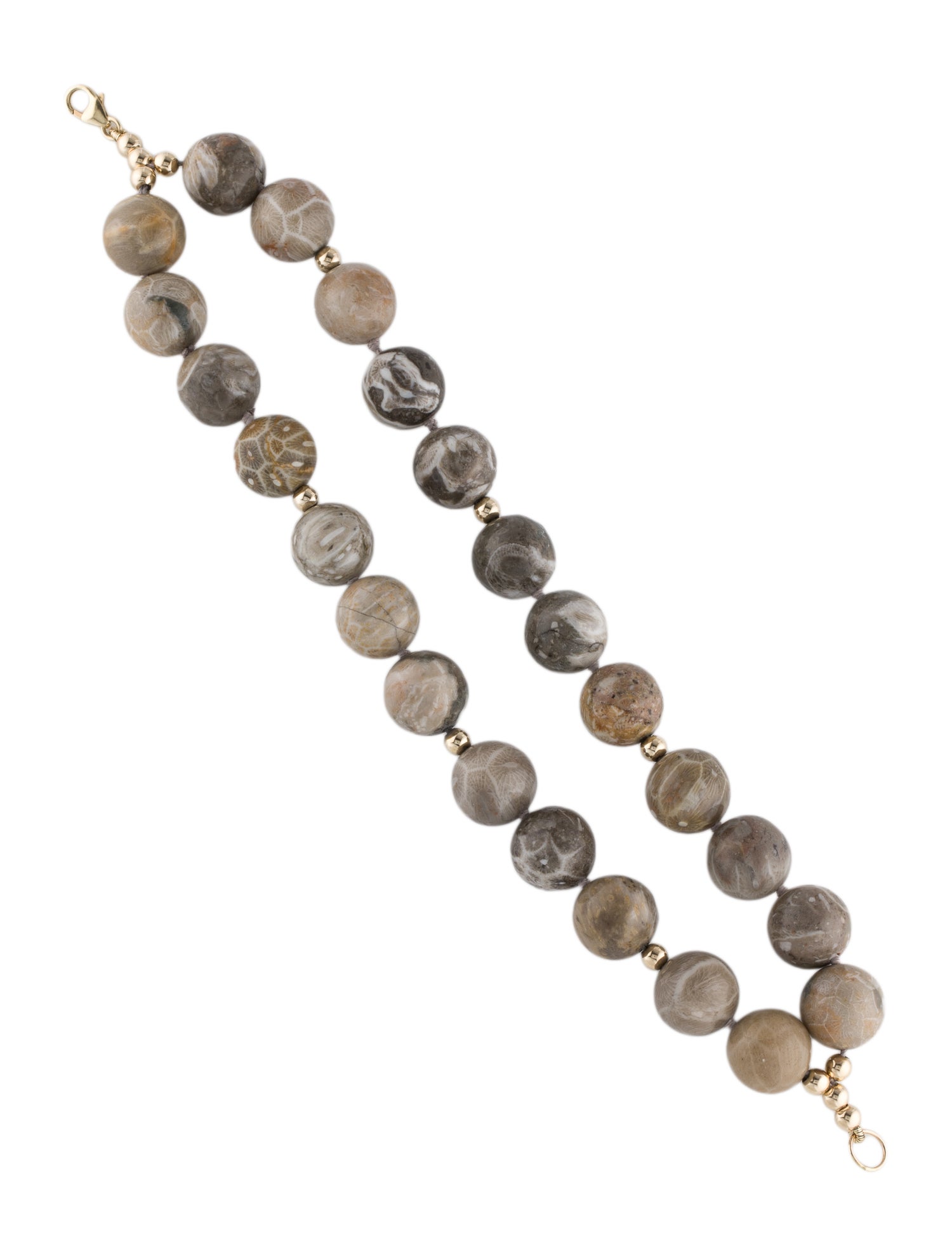 Bracelet 14K Fossil Coral Double Strand Bead