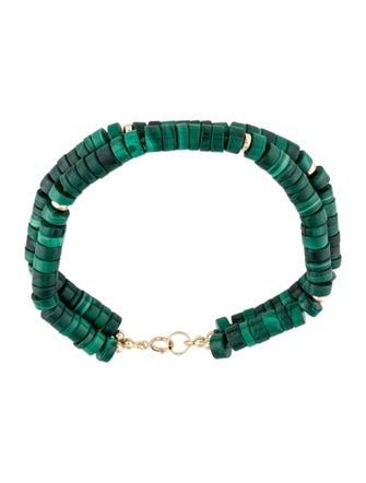 Bracelet 14K Malachite Double Strand Bead Bracelet