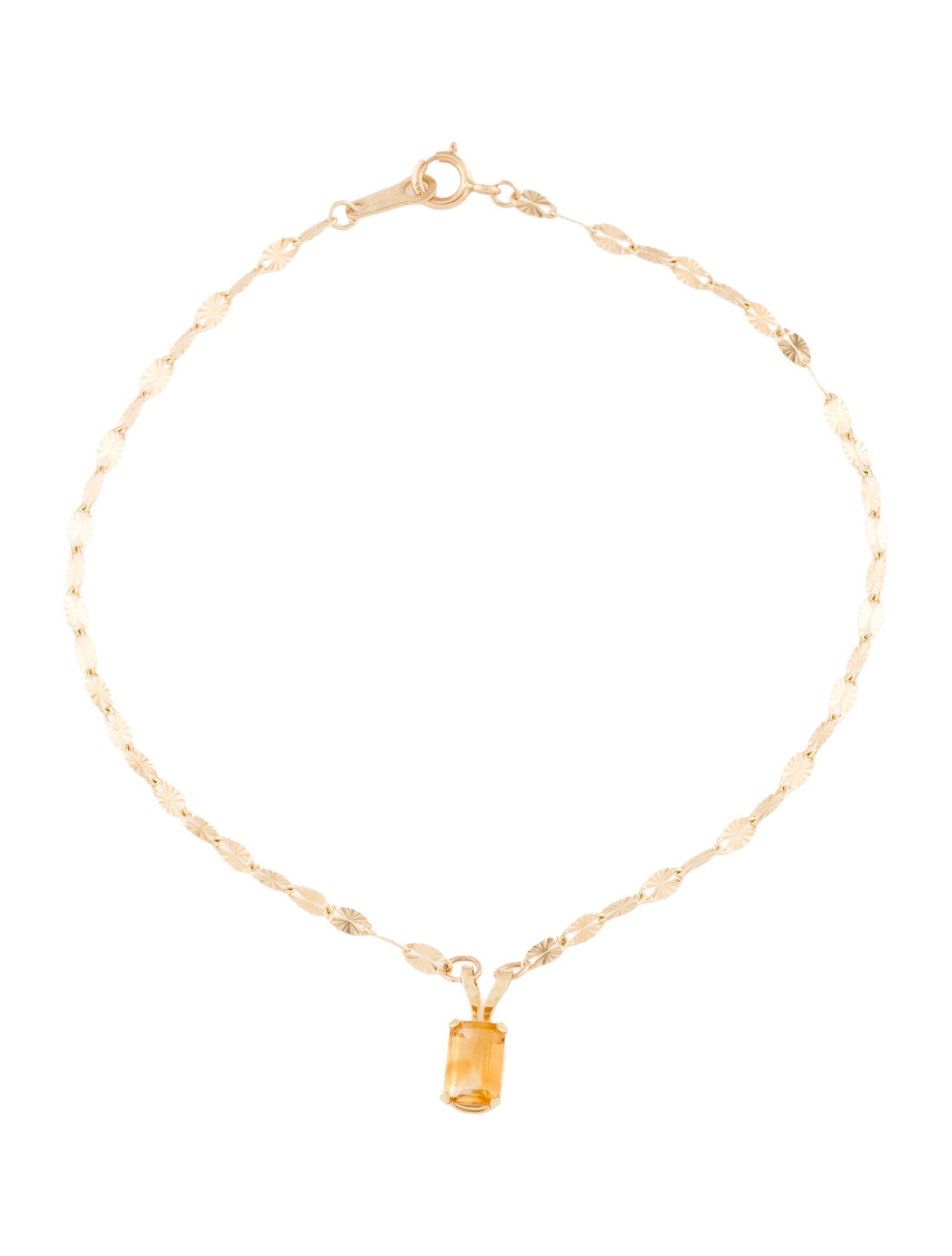 Bracelet 14K Citrine Charm Bracelet