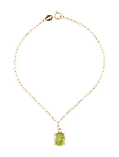 Bracelet 14K 1.01ctw Peridot Charm Bracelet