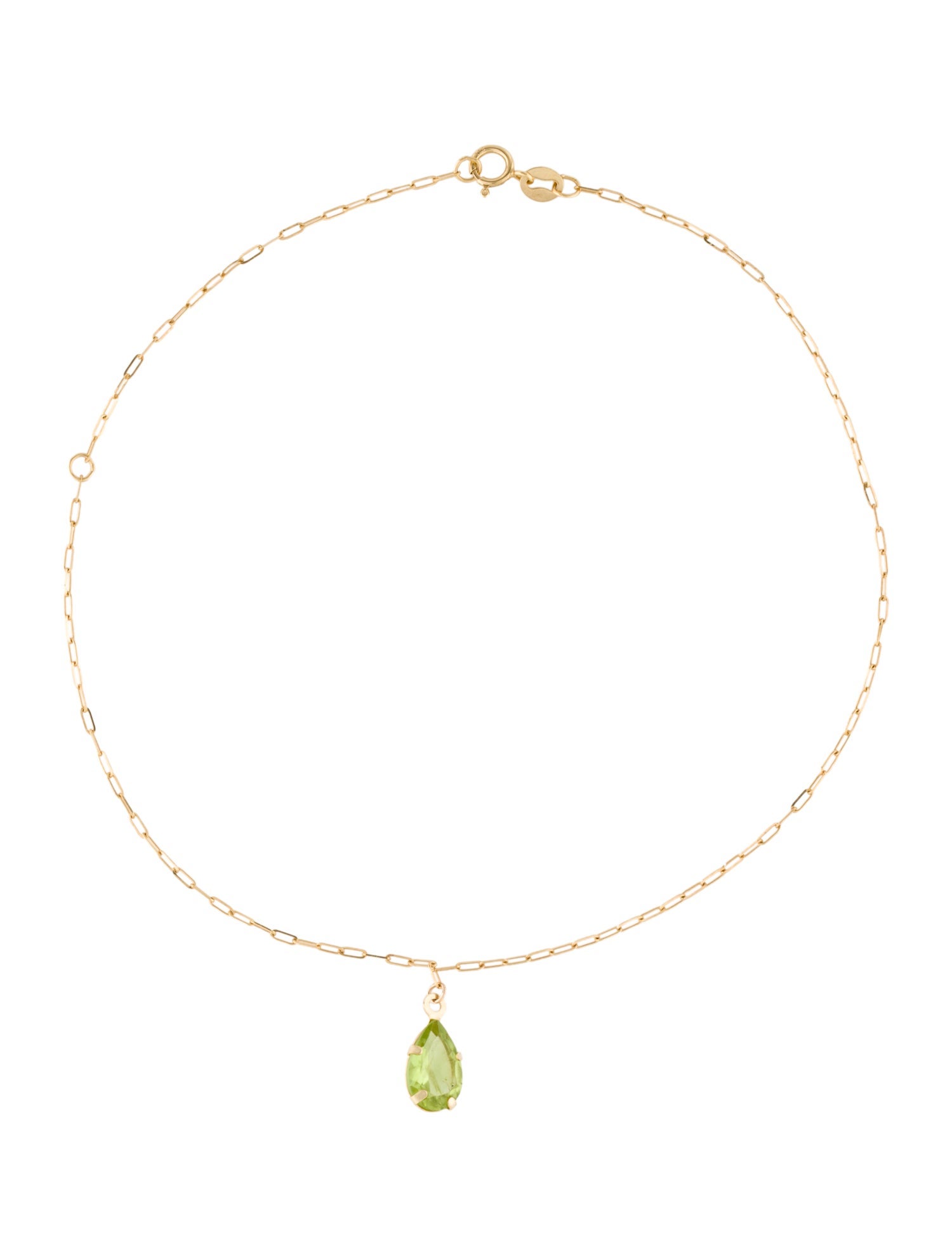 Bracelet 14K 1.09ctw Peridot Dangle Ankle