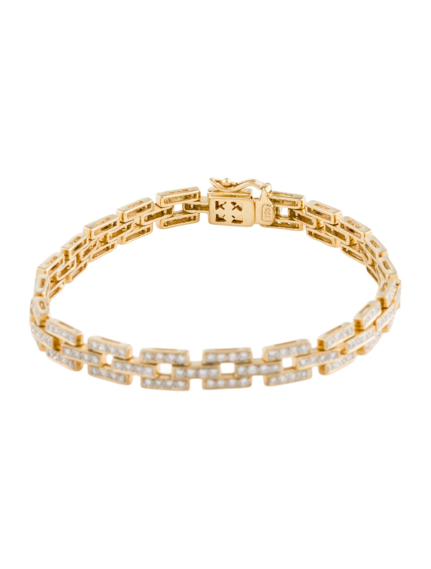 Bracelet 18K 2.01ctw Diamond Milgrain Link Bracelet