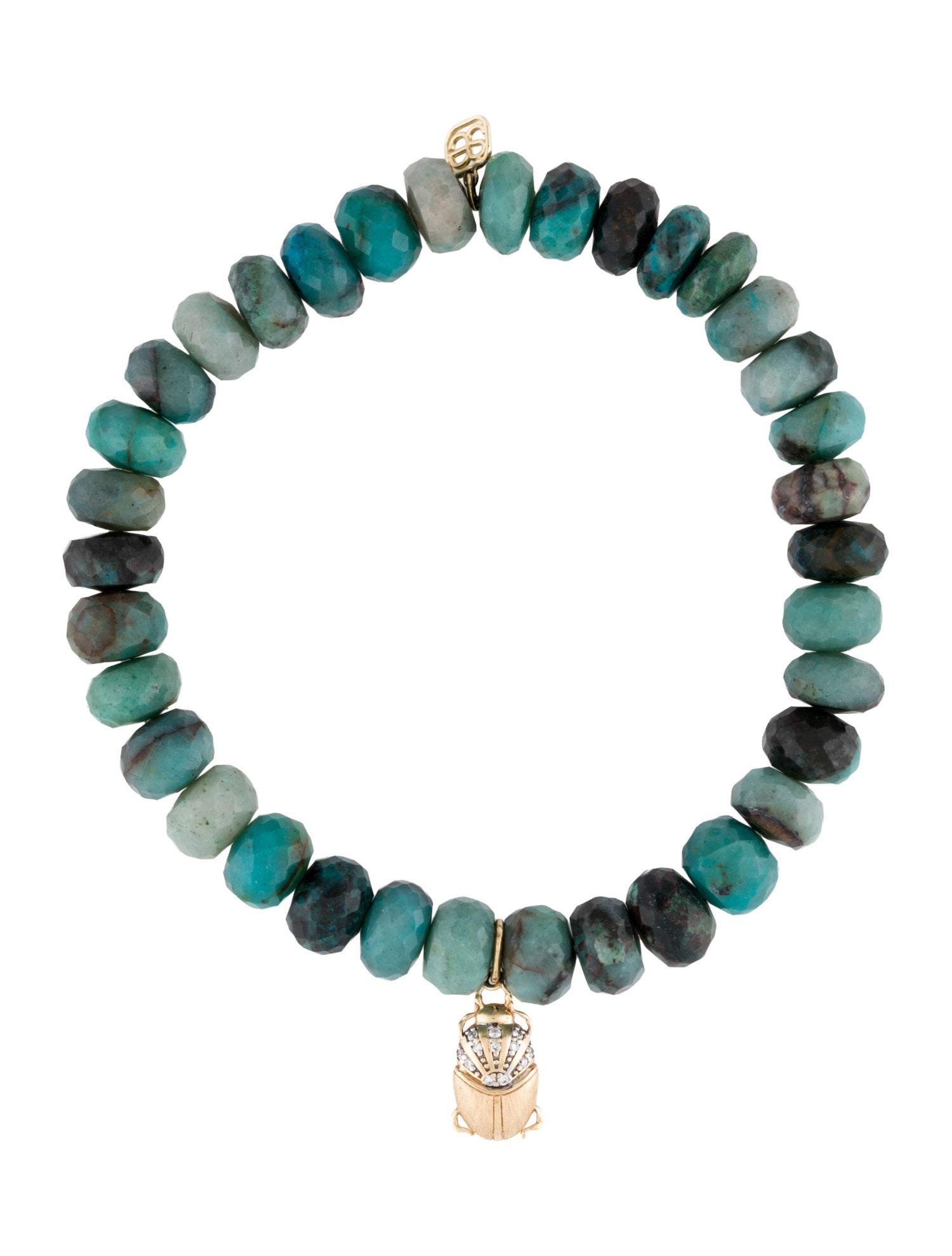 Sydney Evan 14K Chrysocolla & Diamond Scarab Bracelet