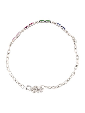 Bracelet 14K Ruby, Sapphire, Tsavorite Garnet & Diamond Bracelet