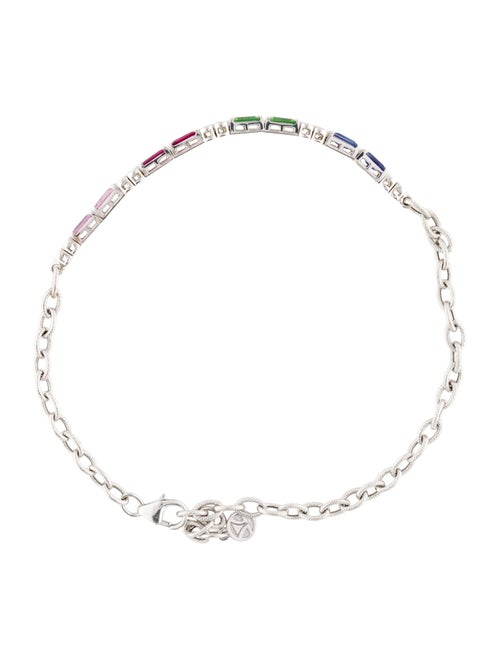 Bracelet 14K Ruby, Sapphire, Tsavorite Garnet & Diamond Bracelet