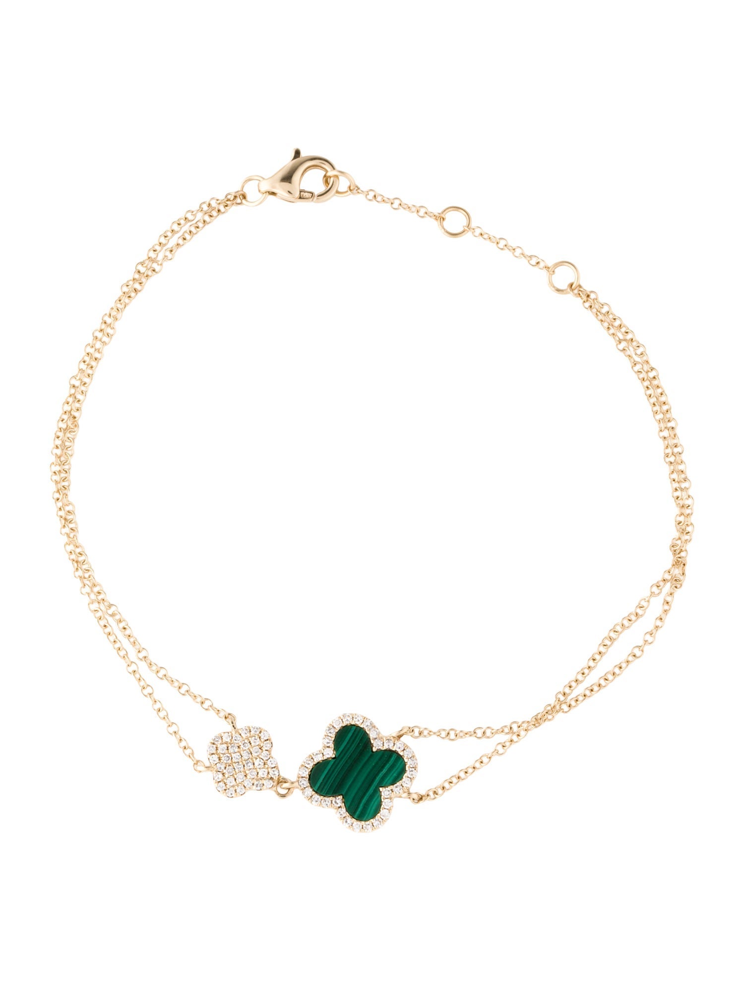 Bracelet 14K Malachite & Diamond Station Bracelet