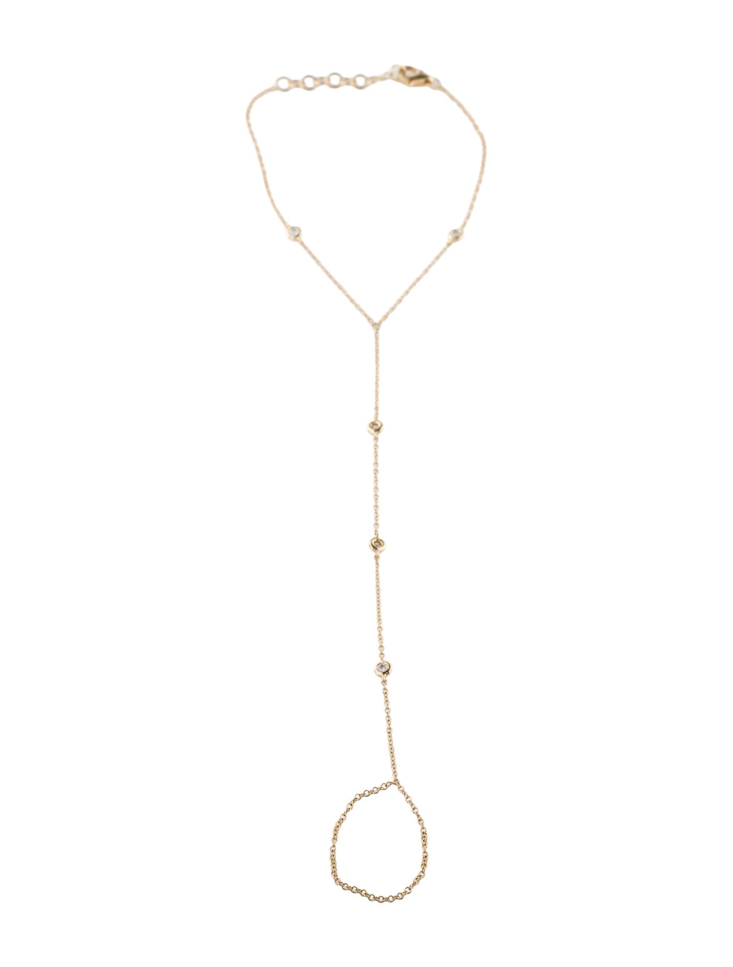 Bracelet 14K Diamond Station Hand Chain