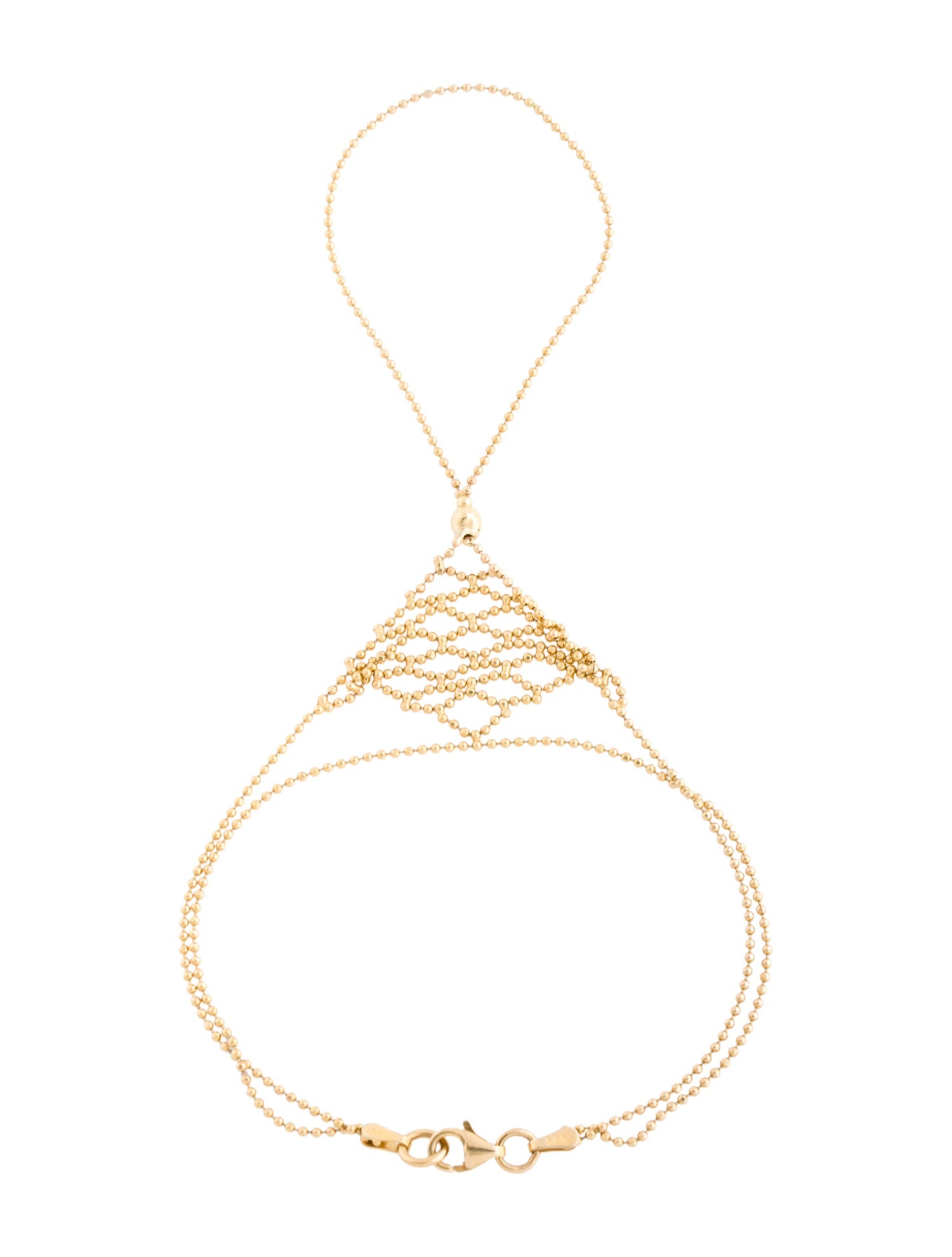 Bracelet 14K Beaded Hand Chain