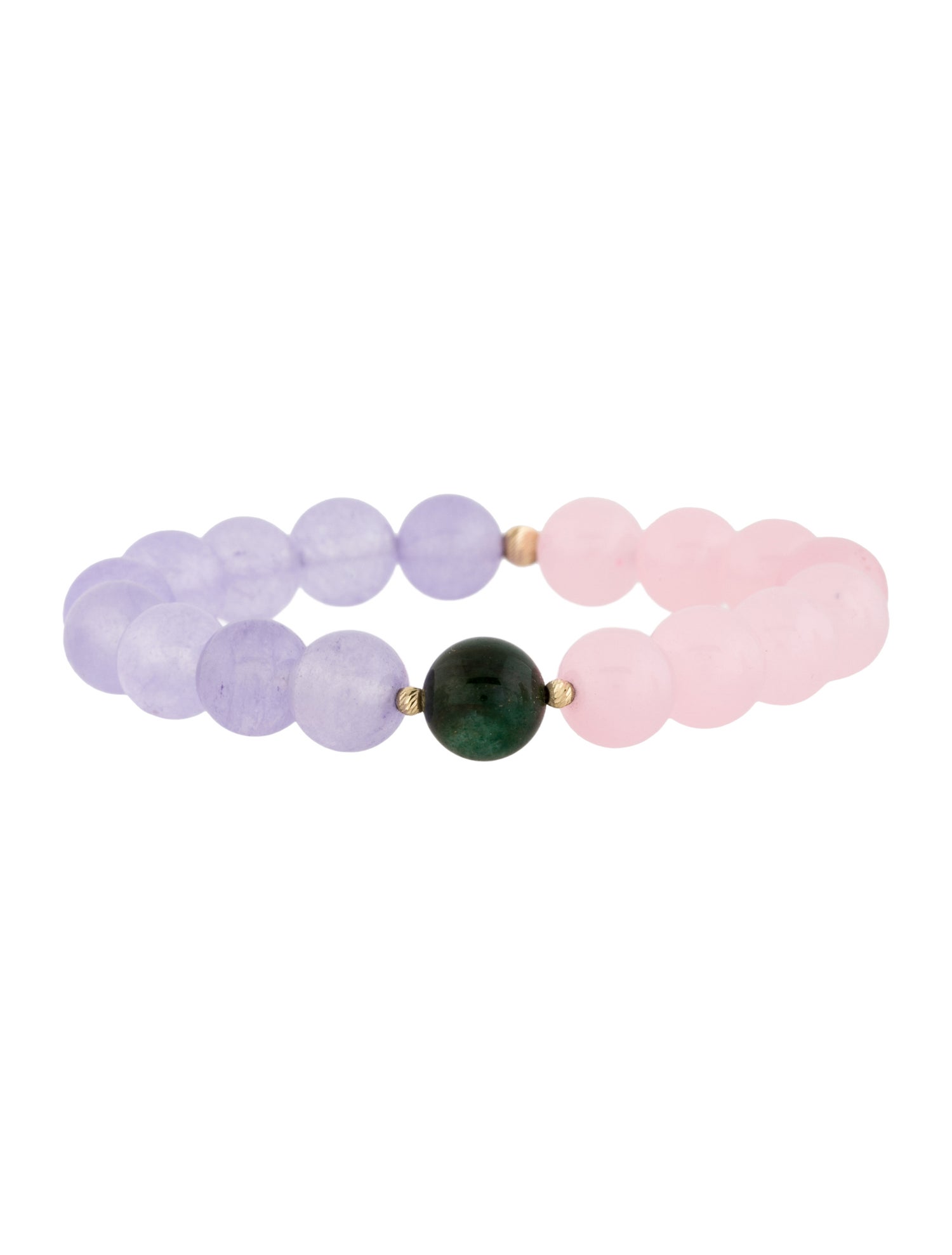 Bracelet 14K Dyed Quartzite & Aventurine Quartz Bead
