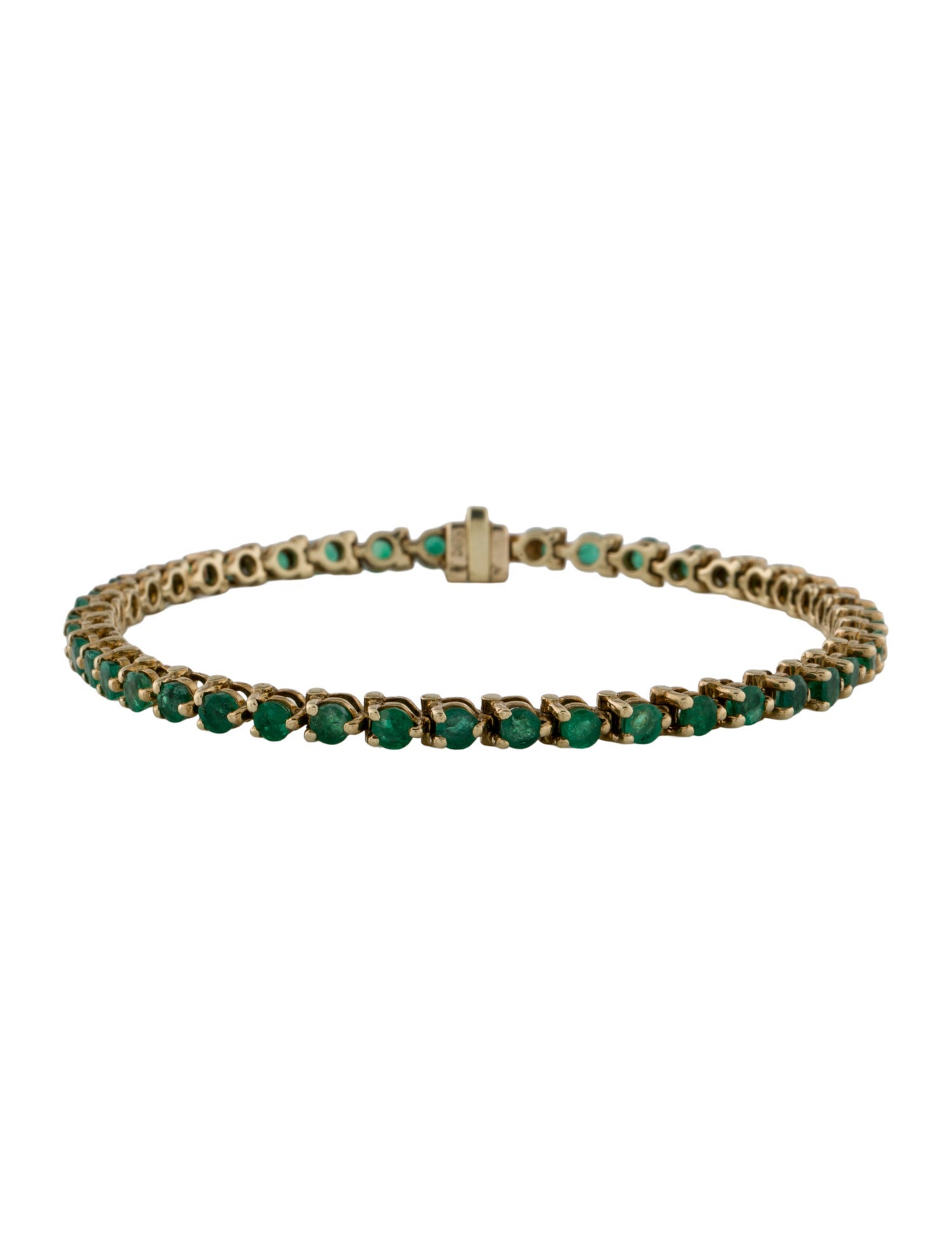 Bracelet 14K 3.47ctw Emerald Tennis