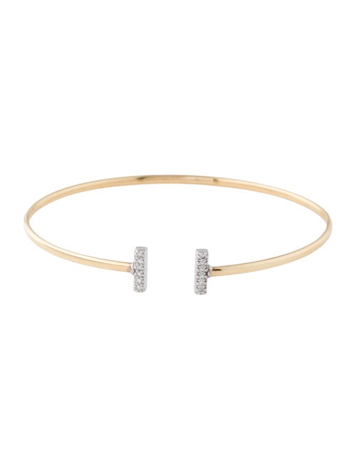 Bracelet 14K Diamond T Bar Cuff