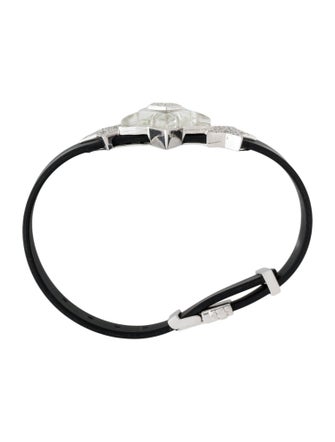 Bracelet 18K Quartz & Diamond Rubber Wrap Bracelet