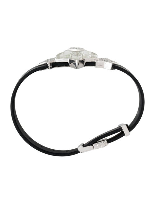 Bracelet 18K Quartz & Diamond Rubber Wrap Bracelet