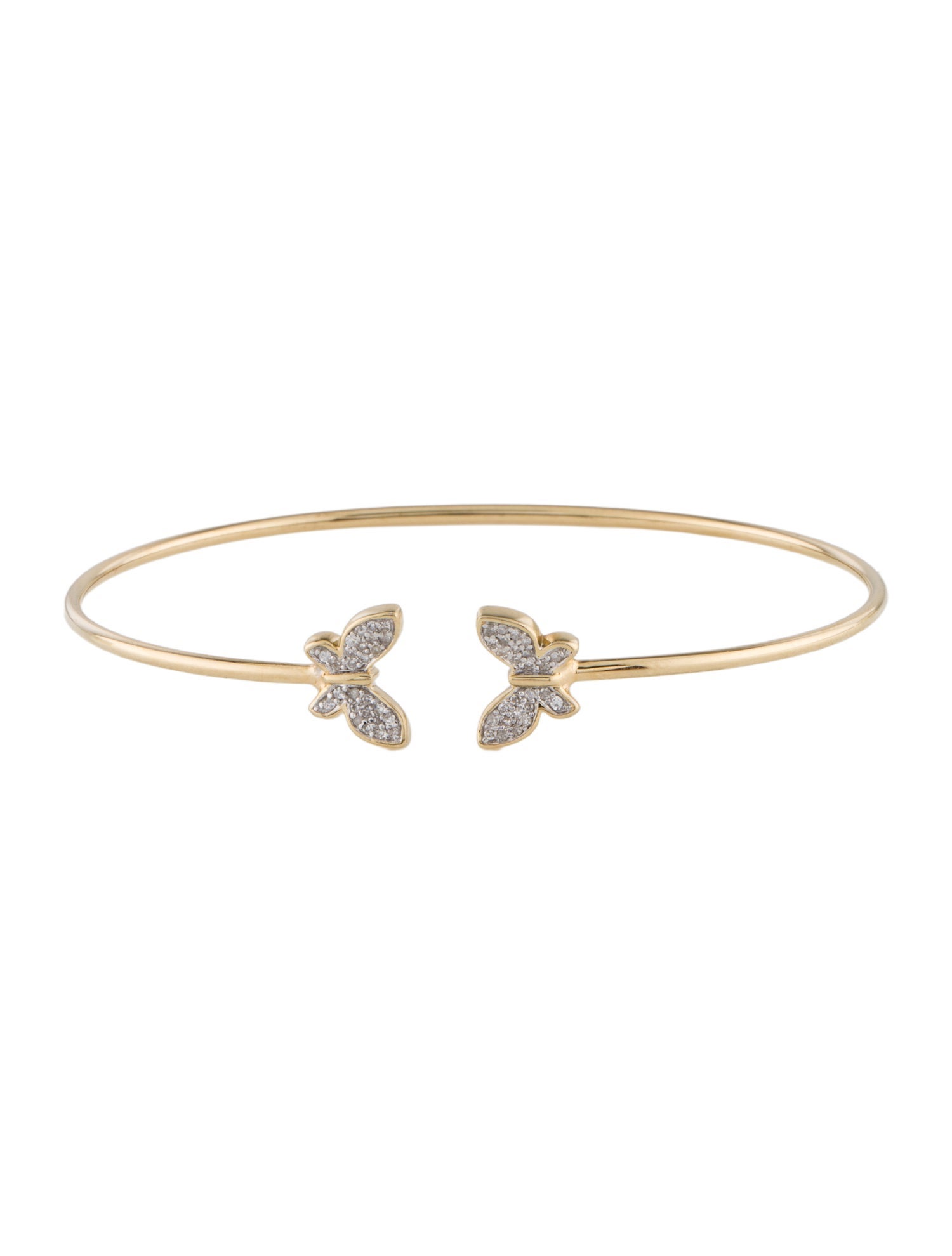 Bracelet 14K Diamond Butterfly Cuff