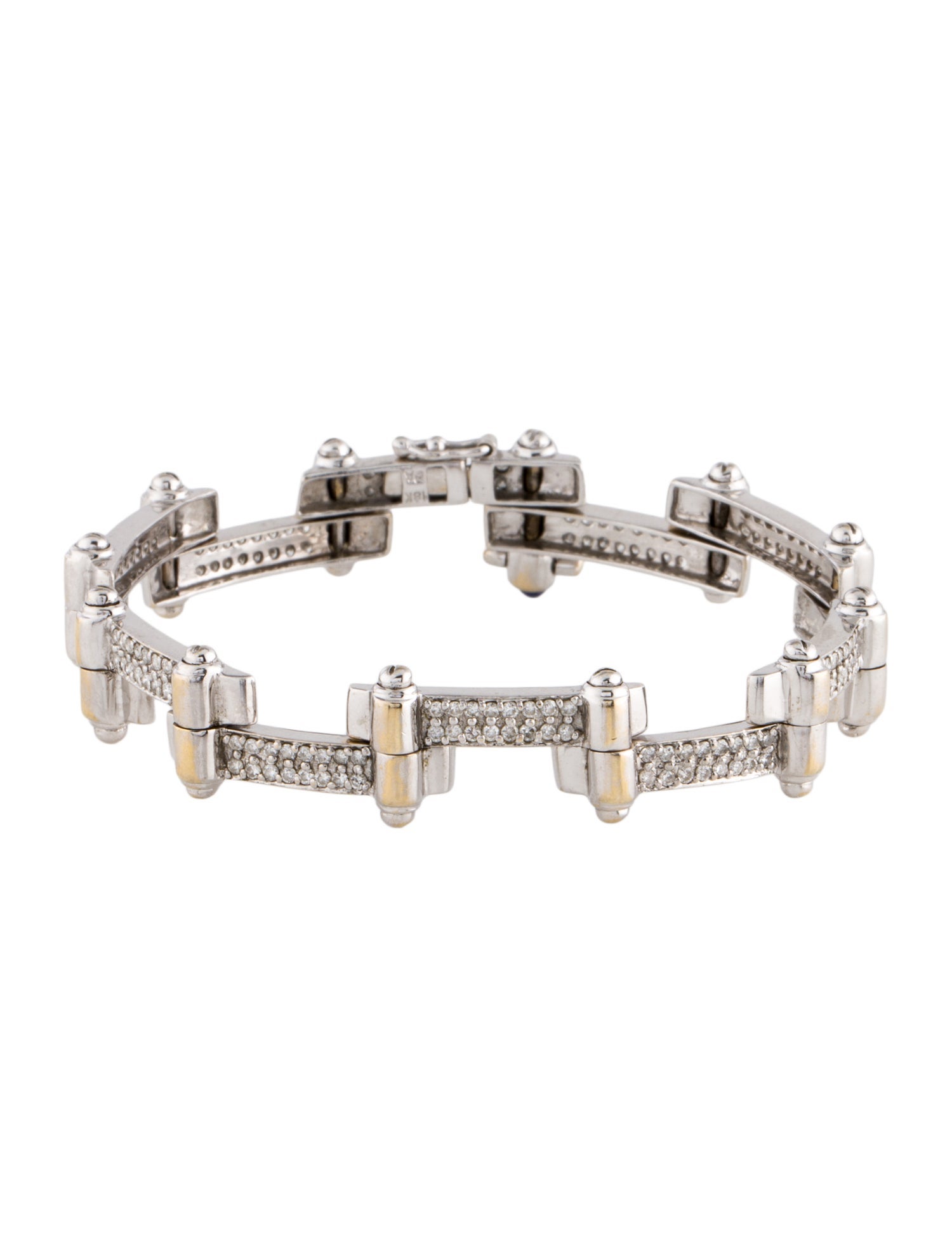 Bracelet 18K Sapphire & Diamond Link Bracelet