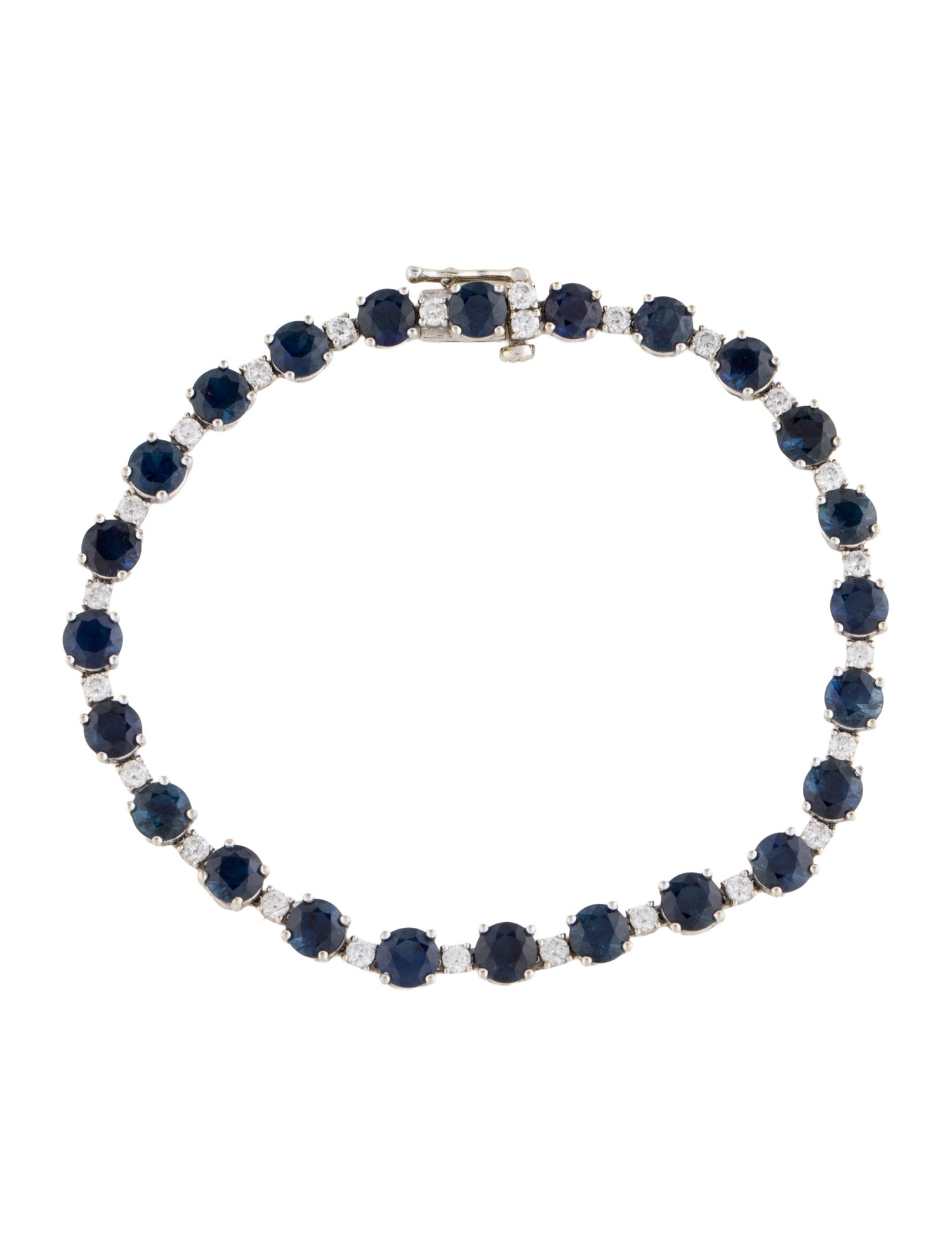 Bracelet 14K 10.32ctw Sapphire & Diamond Link Bracelet