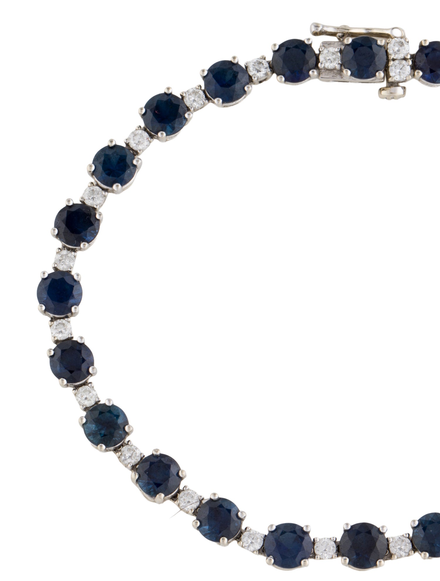 Bracelet 14K 10.32ctw Sapphire & Diamond Link Bracelet