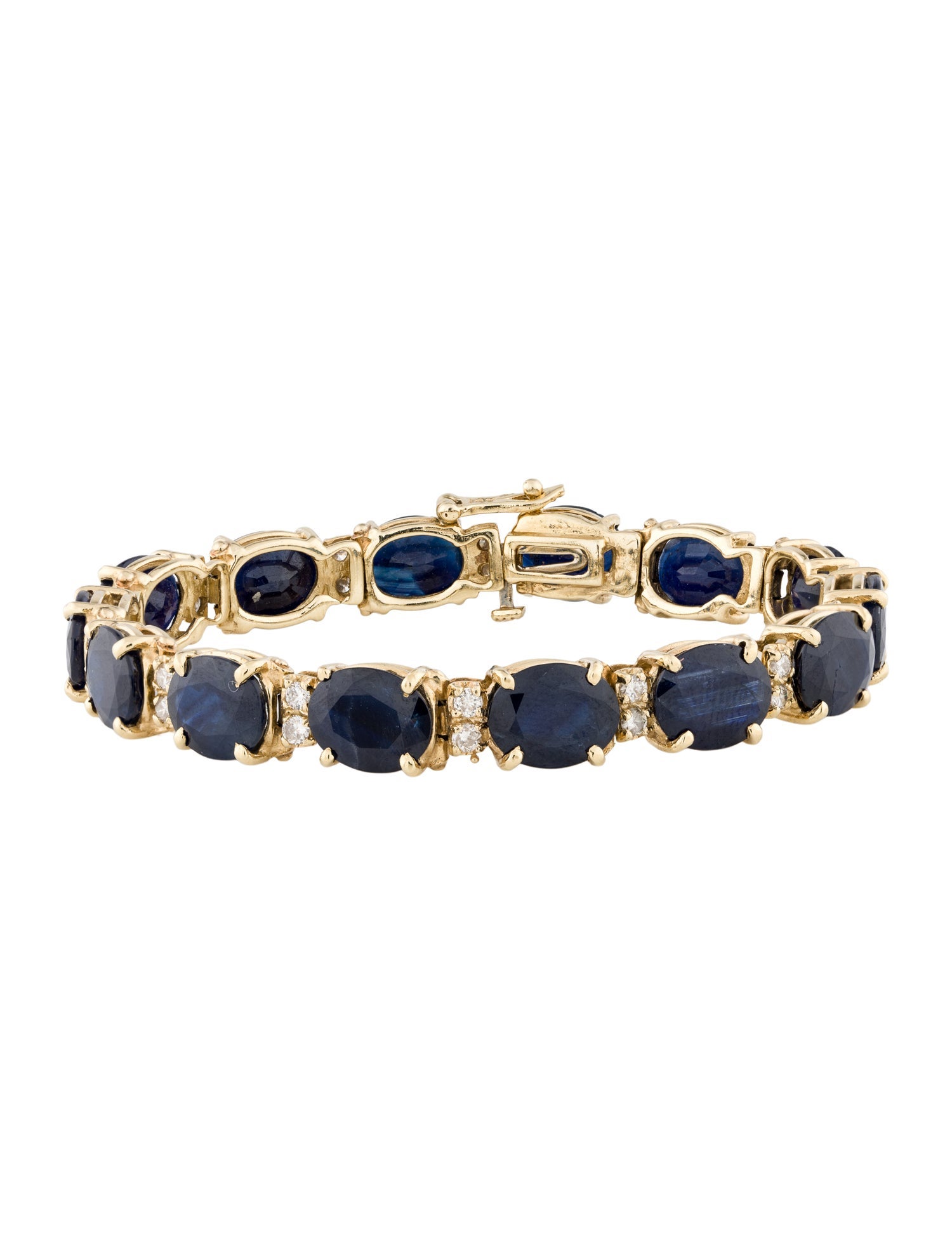 Bracelet 14K 35.82ctw Sapphire & Diamond Link Bracelet