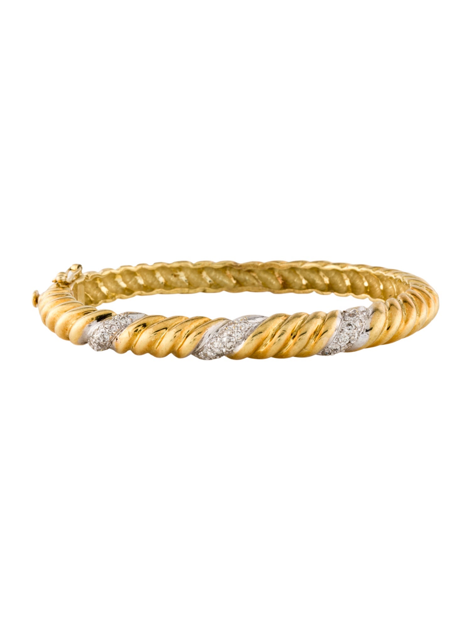 Bracelet 18K Diamond Twisted Bangle