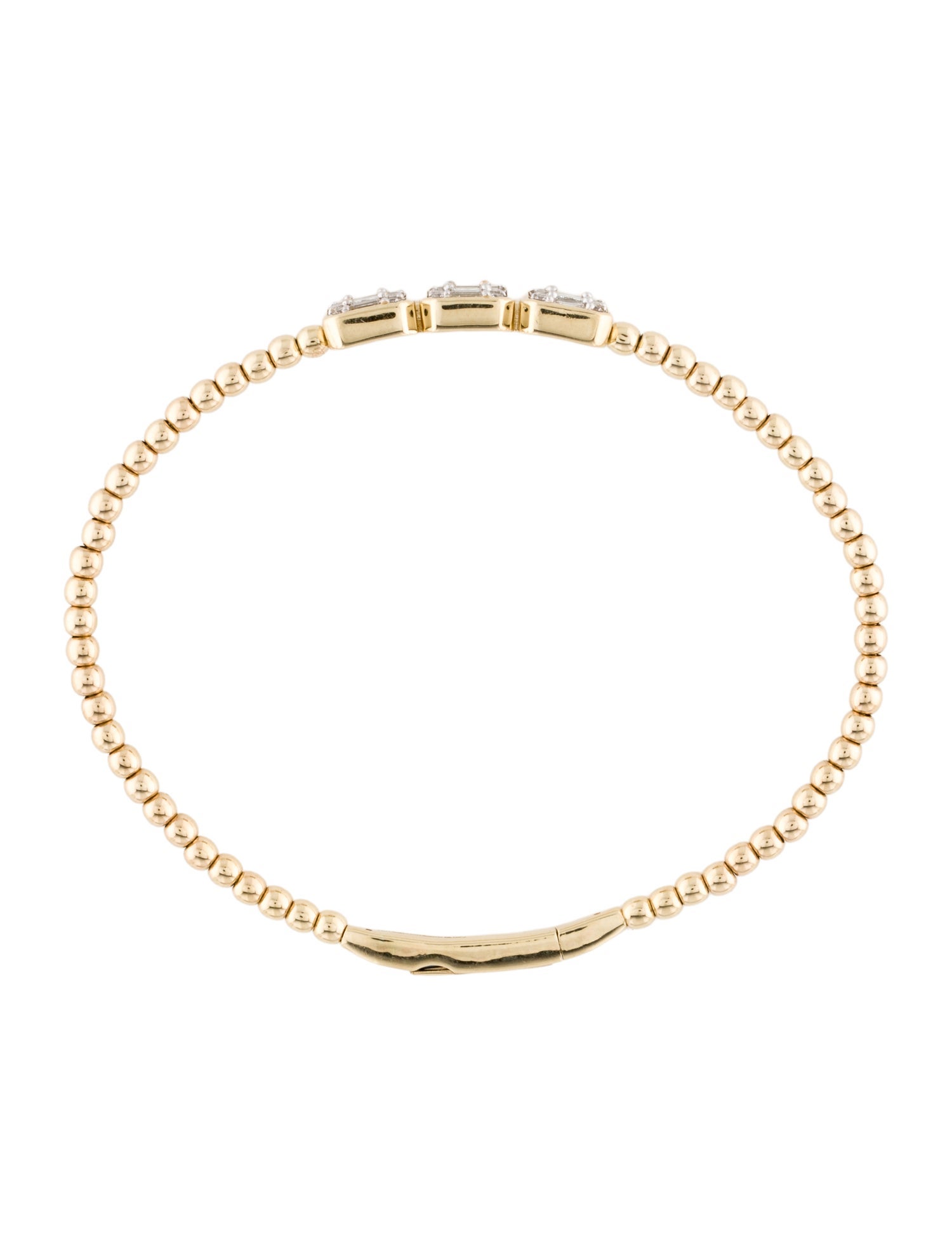 Bracelet 14K Diamond Beaded Bangle Bracelet