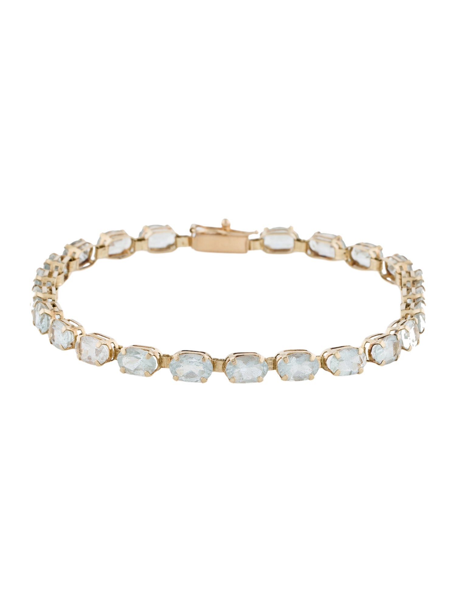 Bracelet 14K 8.74ctw Aquamarine Tennis Bracelet