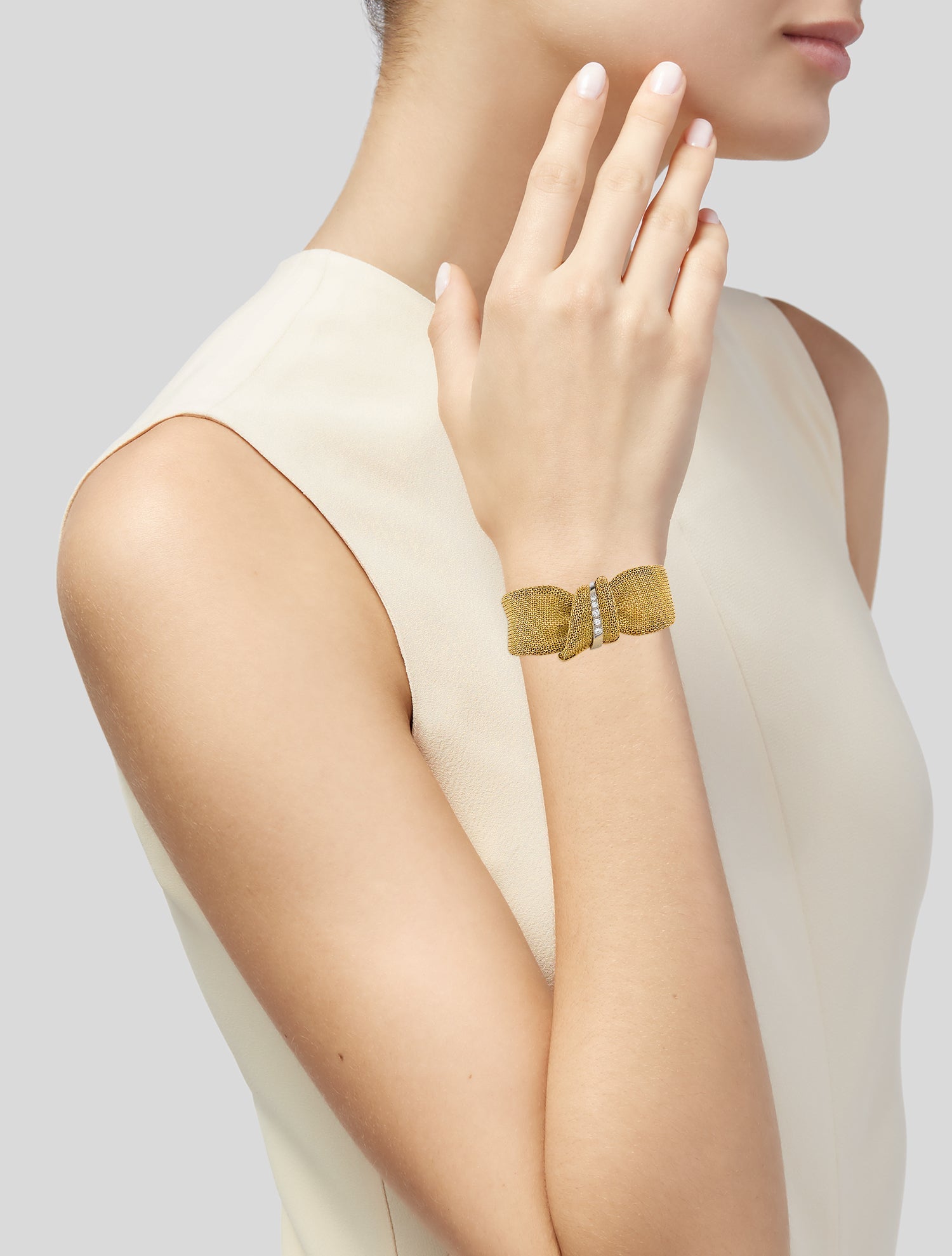 Bracelet 18K Diamond Ribbon Mesh