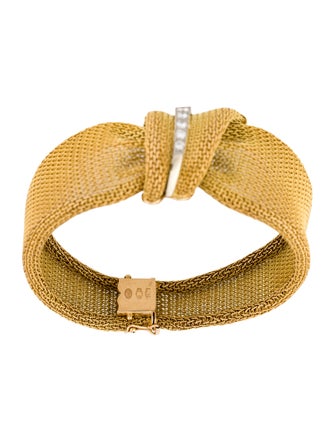 Bracelet 18K Diamond Ribbon Mesh Bracelet