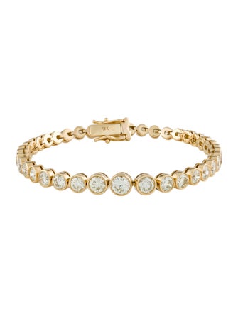 Bracelet 18K 7.07ctw Diamond Graduated Bezel Tennis Link Bracelet
