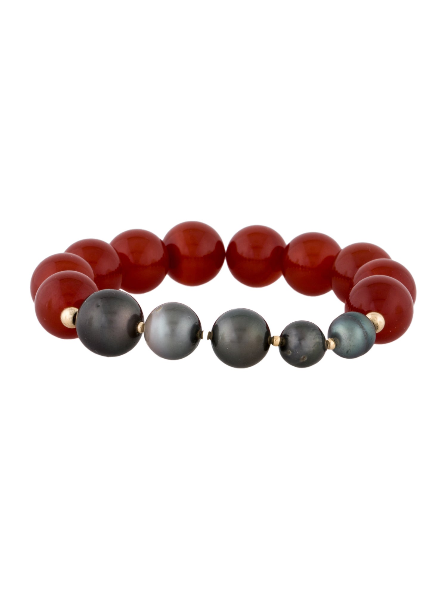 Bracelet 14K Pearl & Carnelian Bead Bracelet