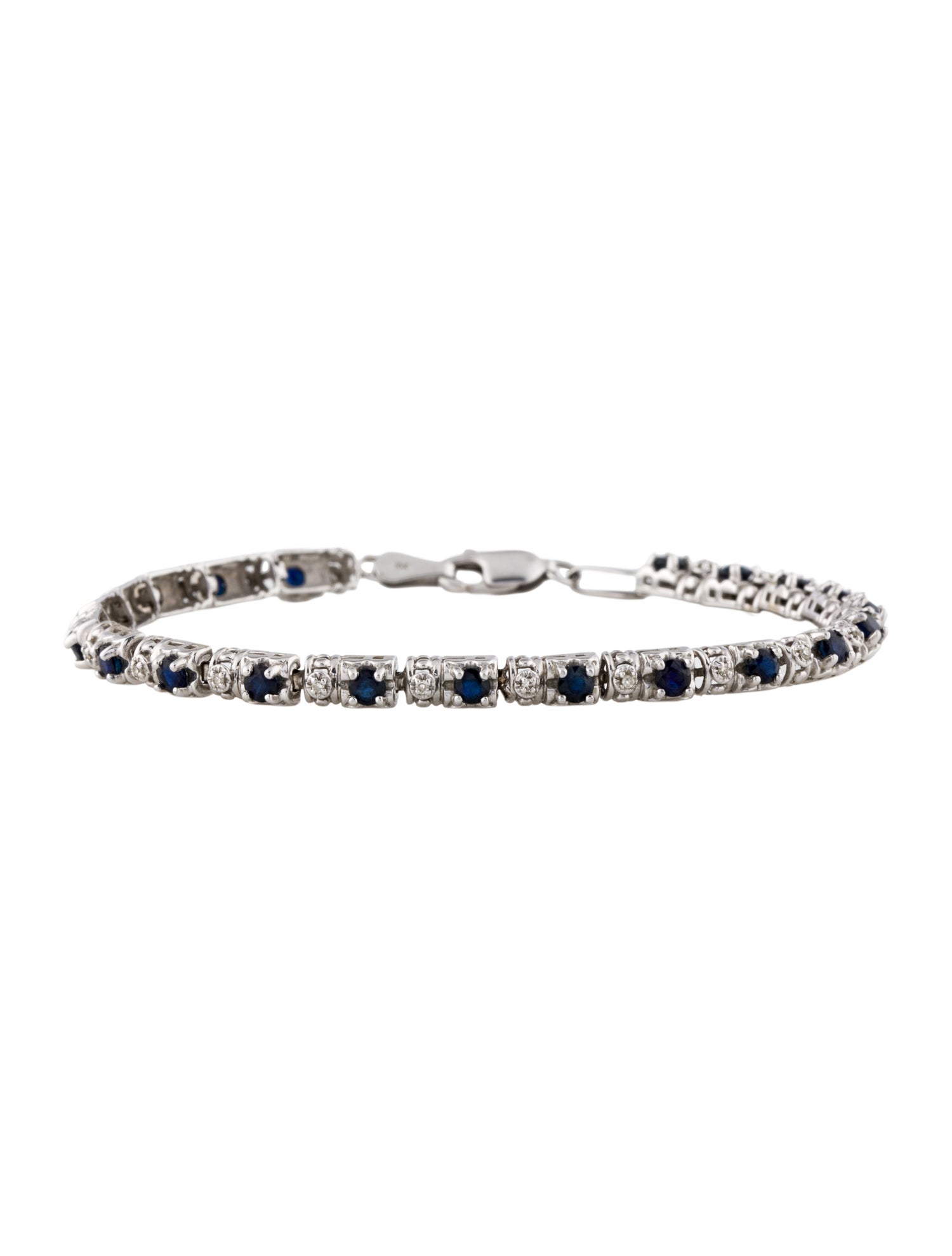 Bracelet 10K 1.89ctw Sapphire & Diamond Tennic Bracelet