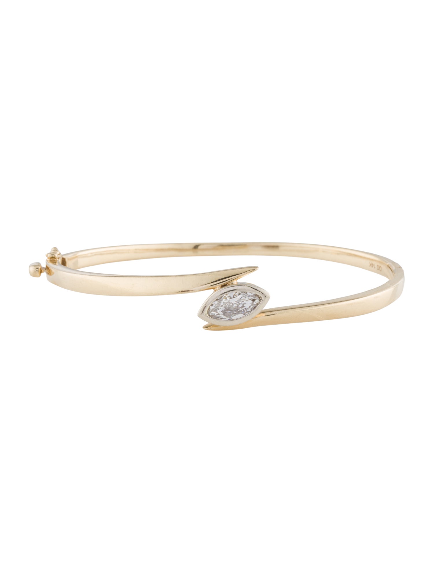 Bracelet 14K Diamond Bypass Bangle Bracelet