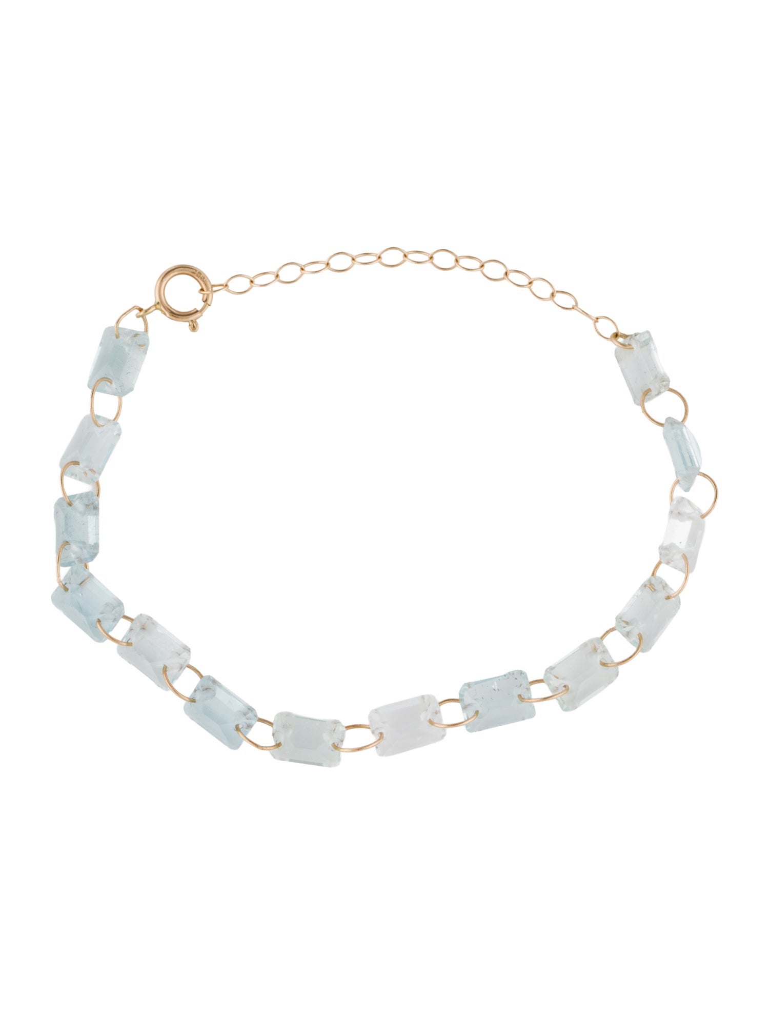 Bracelet 14K Aquamarine Link Bracelet