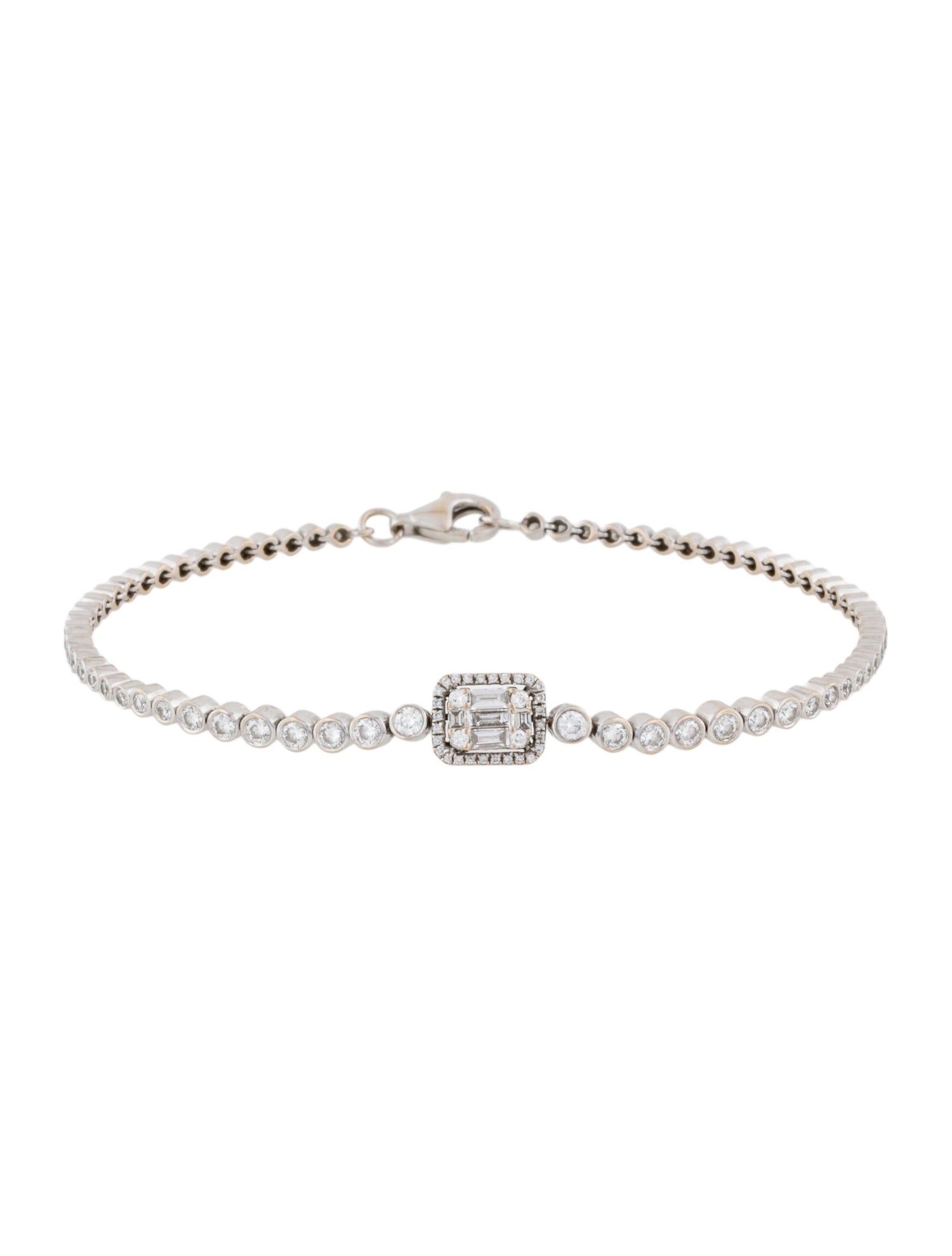 Bracelet 18K 1.23ctw Diamond Charm Bubble Tennis Link