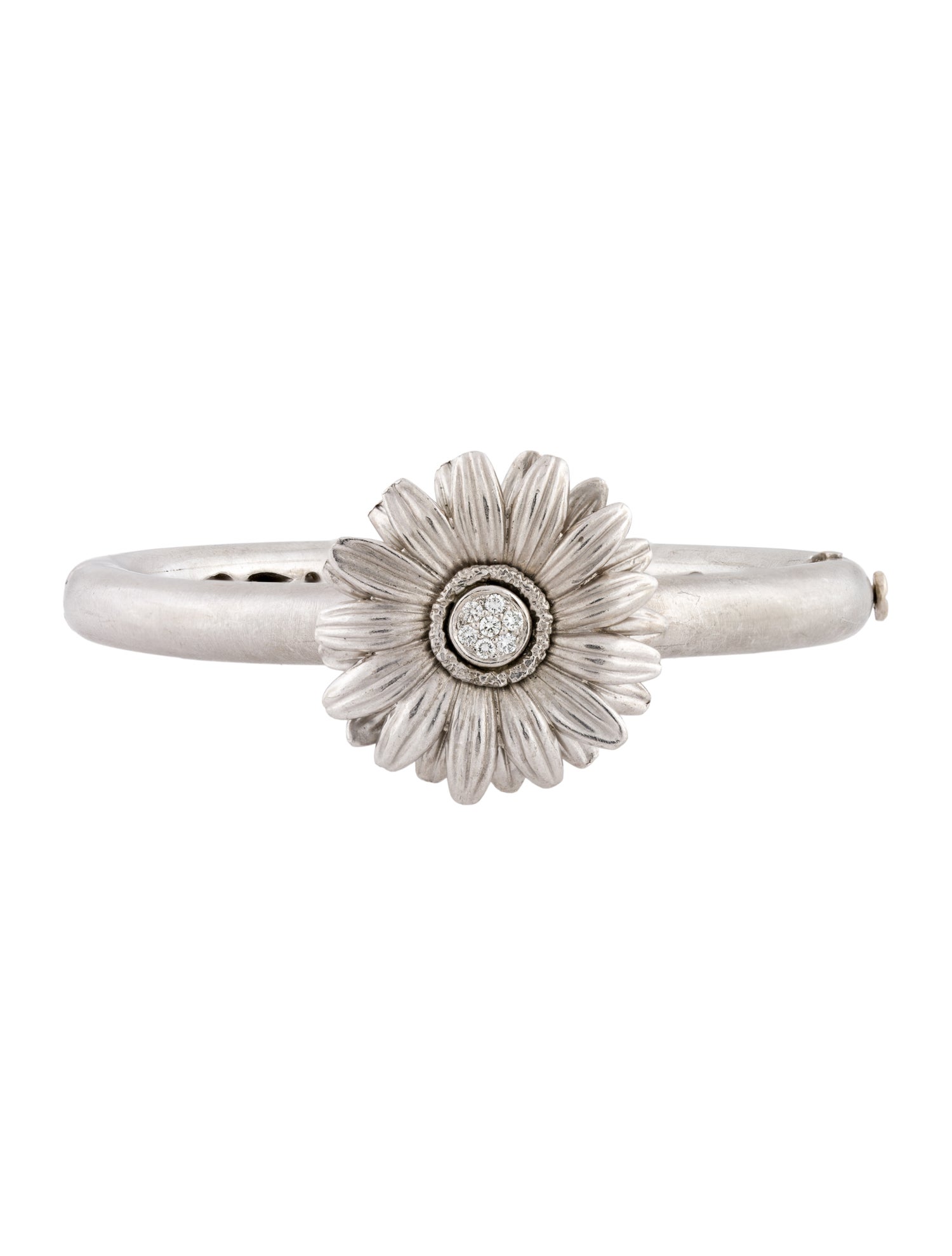 Bracelet Platinum Diamond Flower Bangle Bracelet