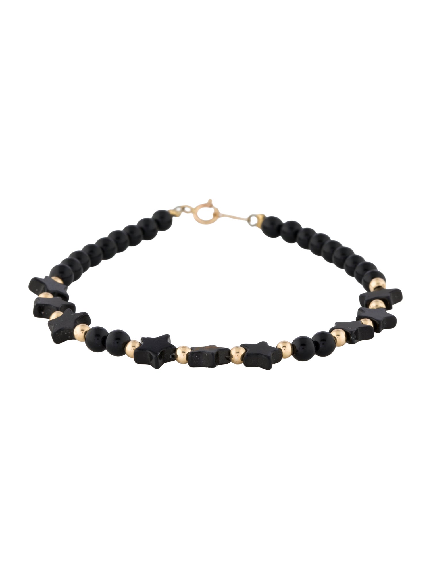 Bracelet 14K Onyx Bead Bracelet