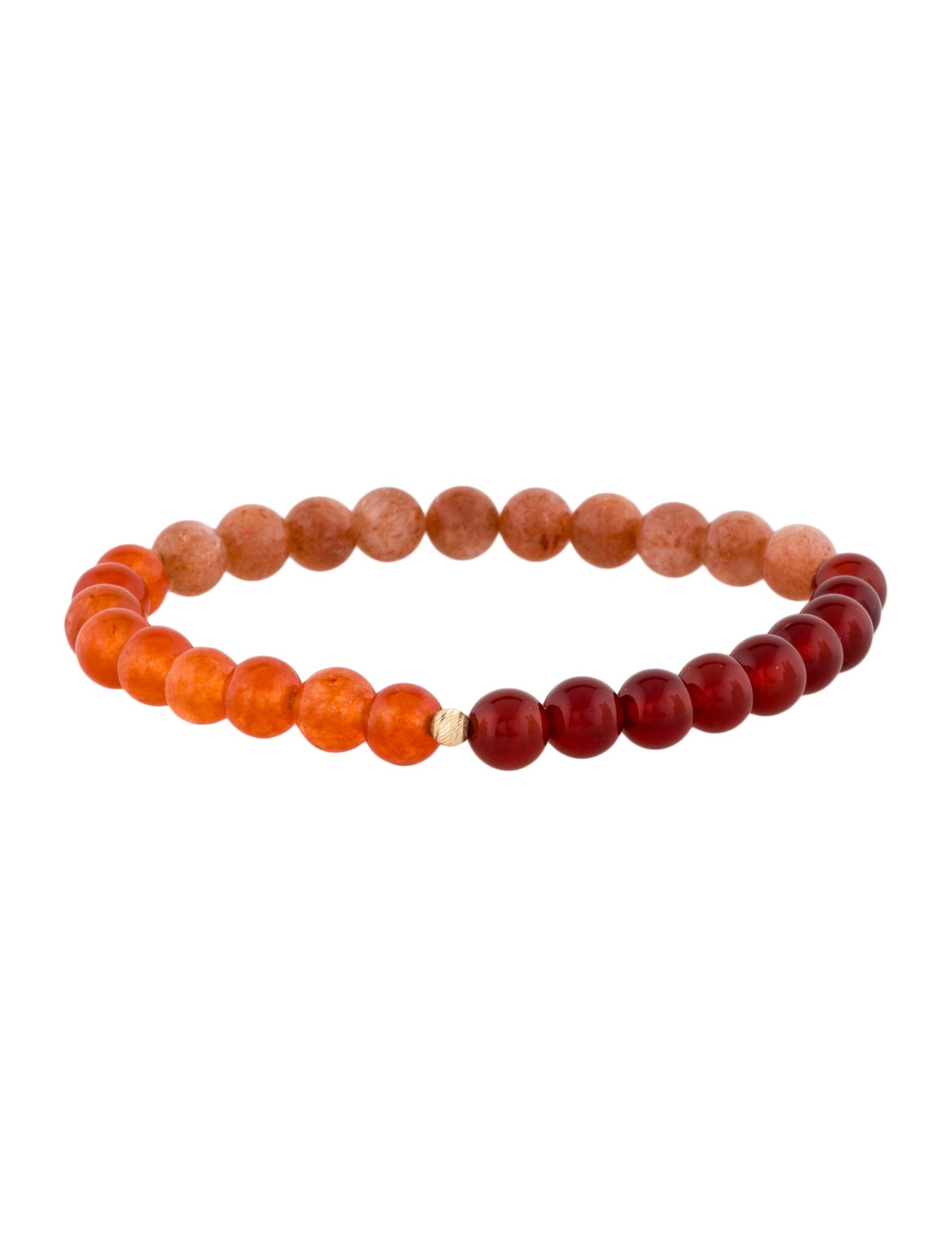 Bracelet 14K Carnelian, Sunstone & Dyed Quartzite Bead Bracelet